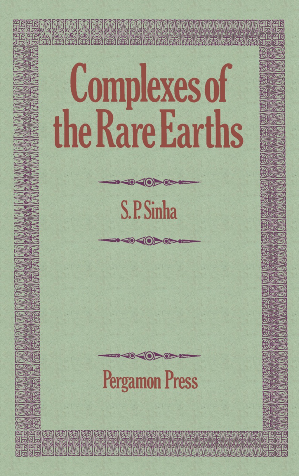 Complexes of the Rare Earths 
