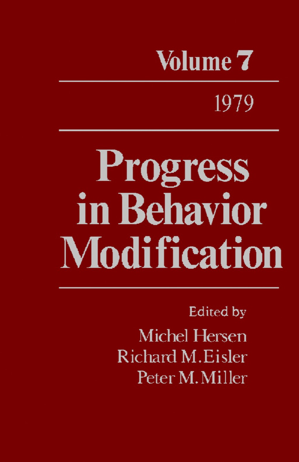 Progress in Behavior Modification Volume 7 