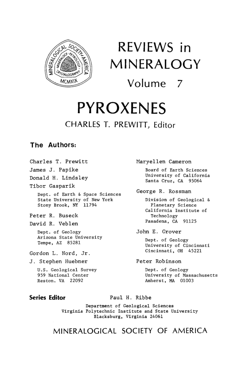 Pyroxenes 1st Edition