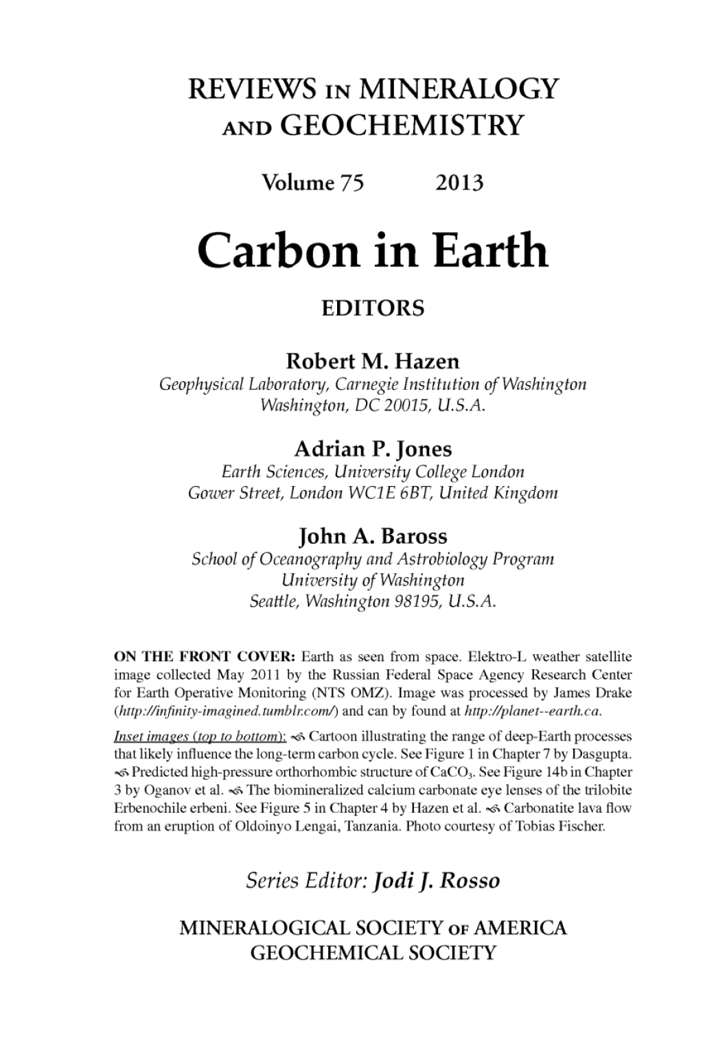 Carbon in Earth 1st Edition