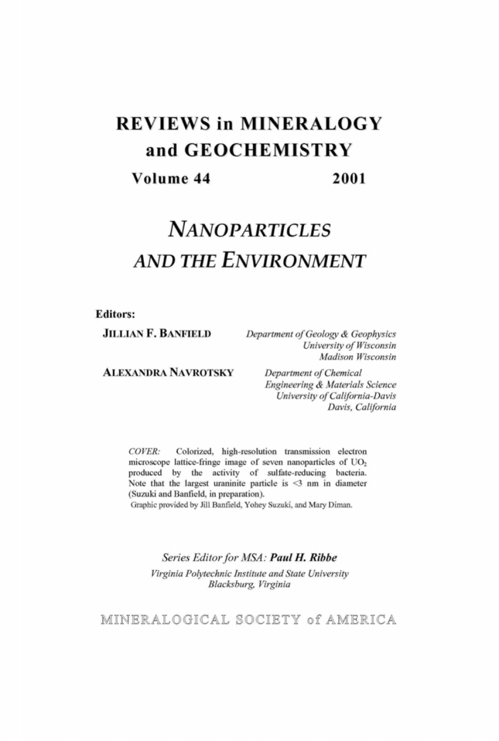 Nanoparticles and the Environment 1st Edition