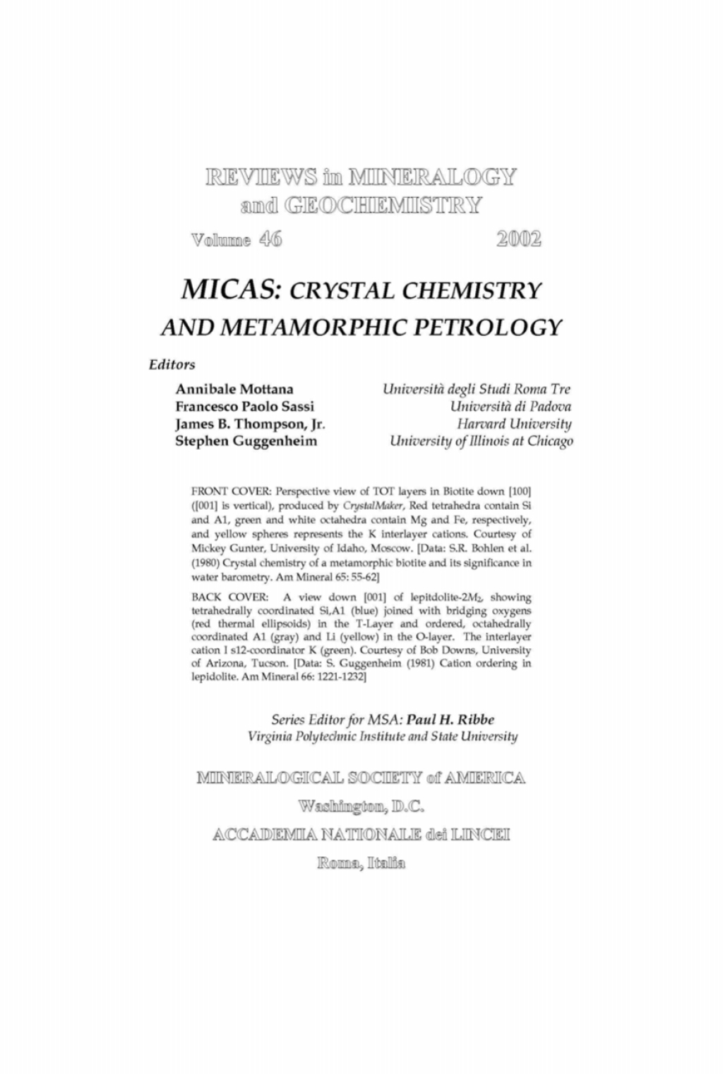 Micas Crystal Chemistry & Metamorphic Petrology 1st Edition