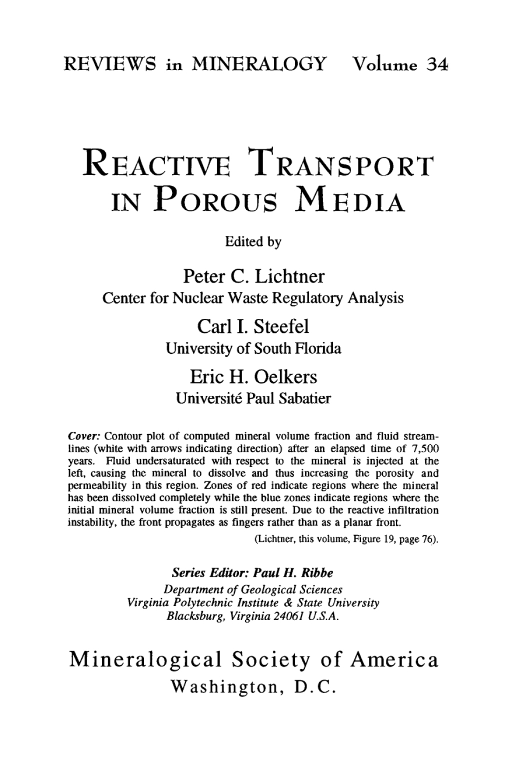 Reactive Transport in Porous Media 1st Edition