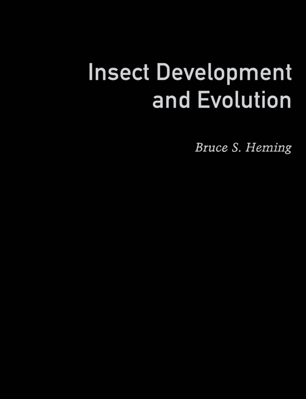Insect Development and Evolution 