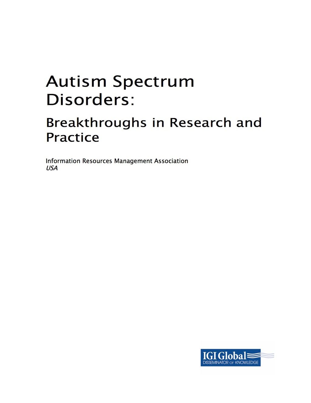 Autism Spectrum Disorders 