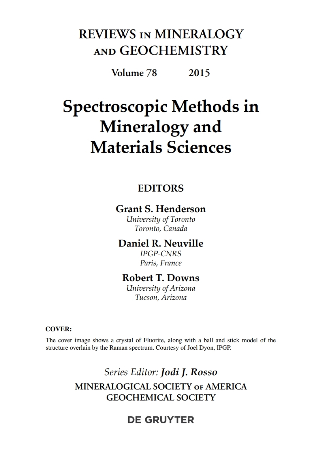 Spectroscopic Methods in Mineralogy and Material Sciences 1st Edition