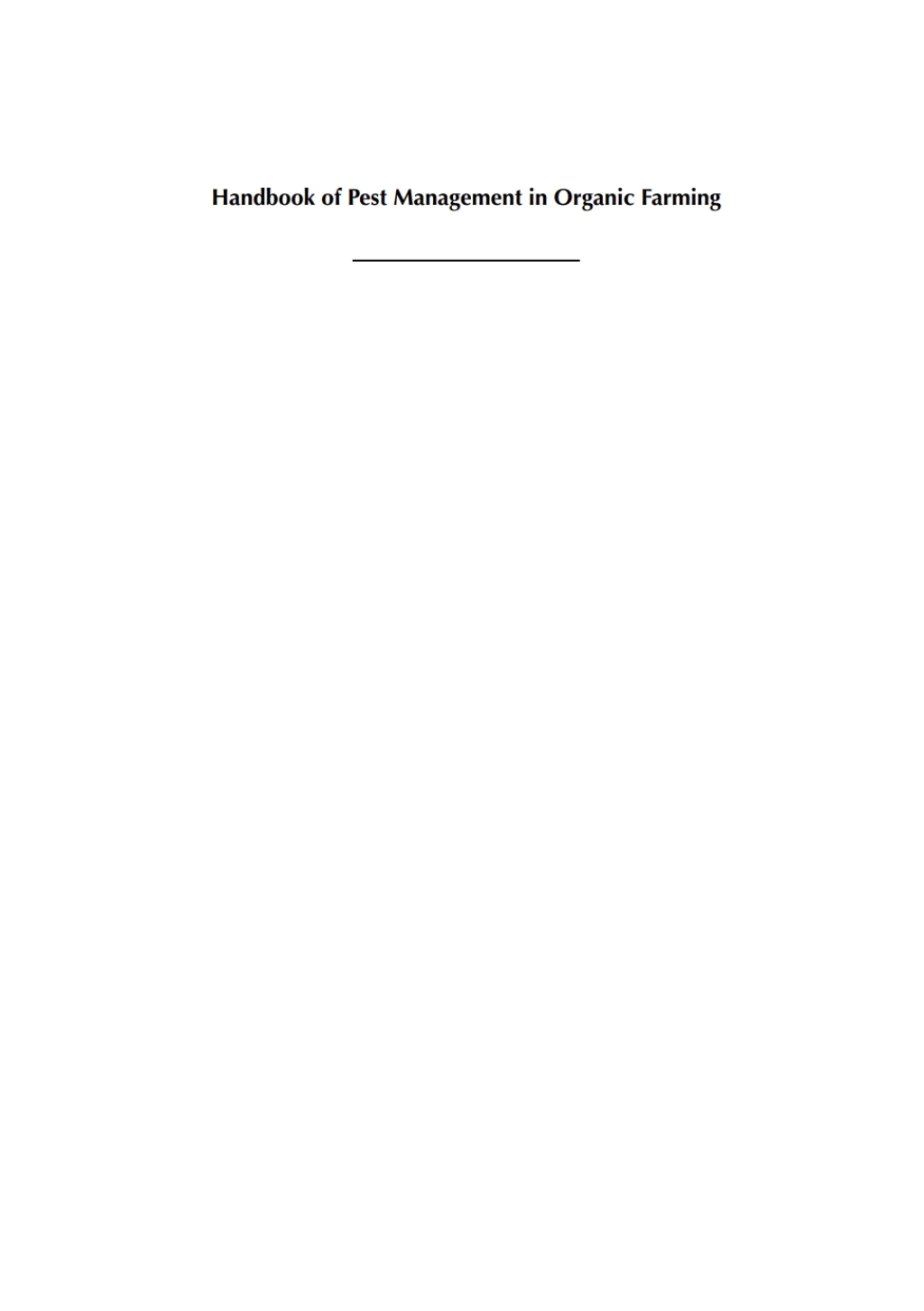 Handbook of Pest Management in Organic Farming 1st Edition