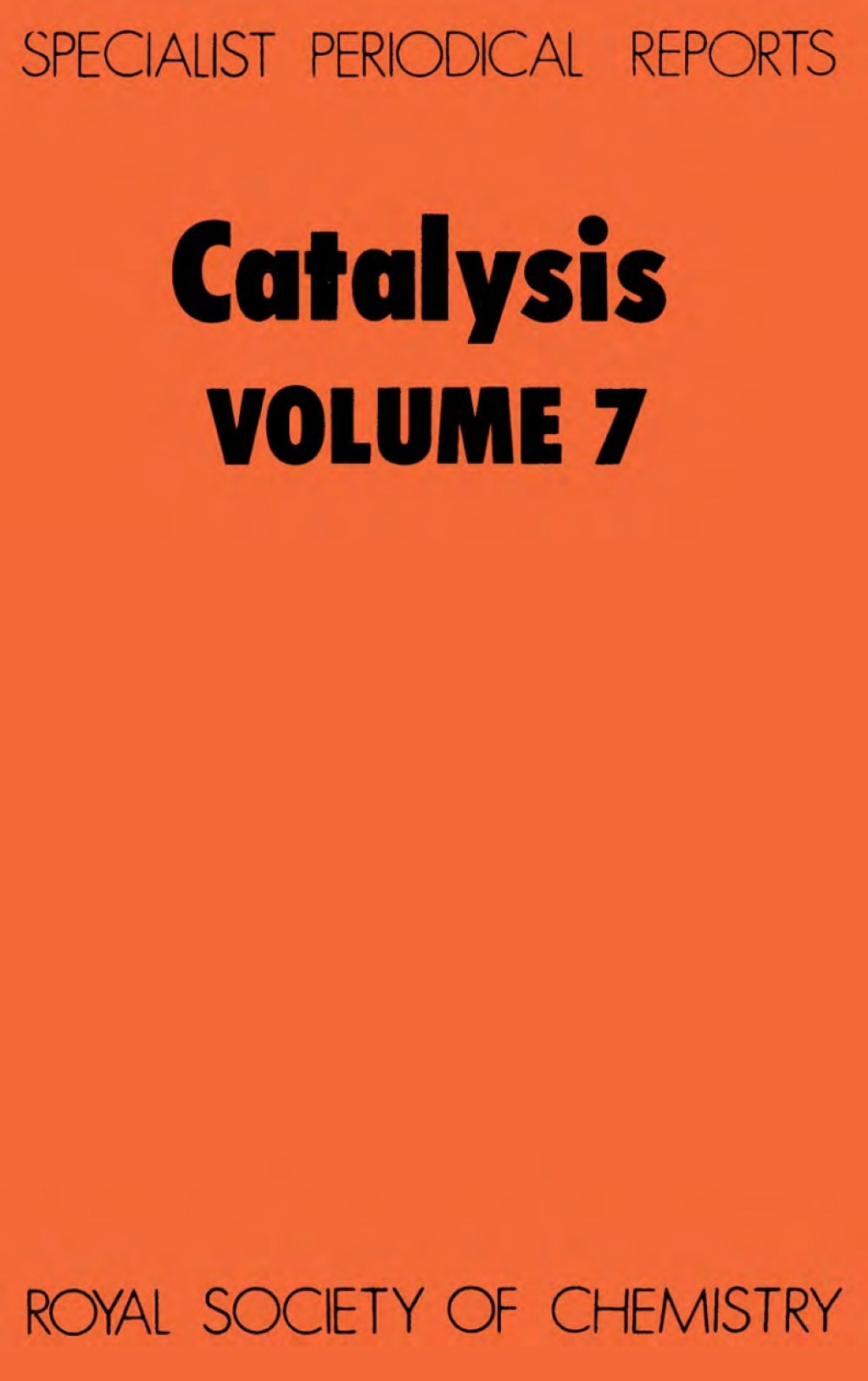 Catalysis Volume 7 1st Edition