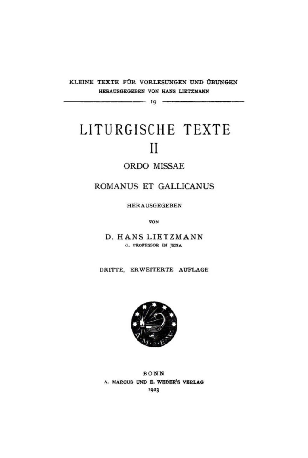 Ordo missae Romanus et Gallicanus 3rd Edition