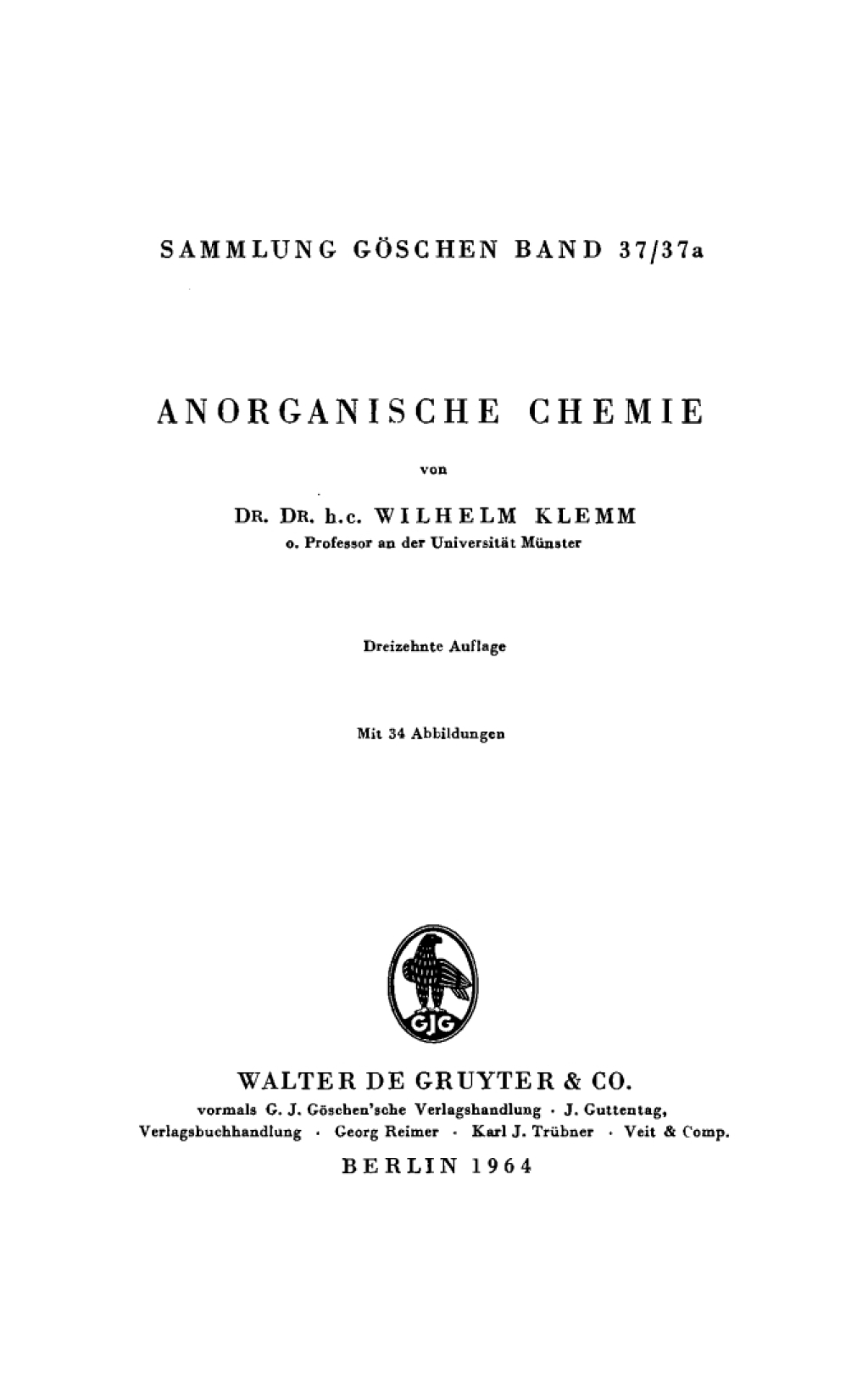Anorganische Chemie 13th Edition