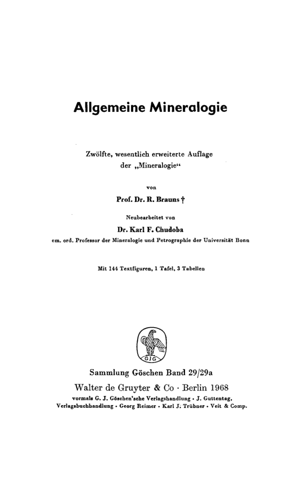 Allgemeine Mineralogie 12th Edition