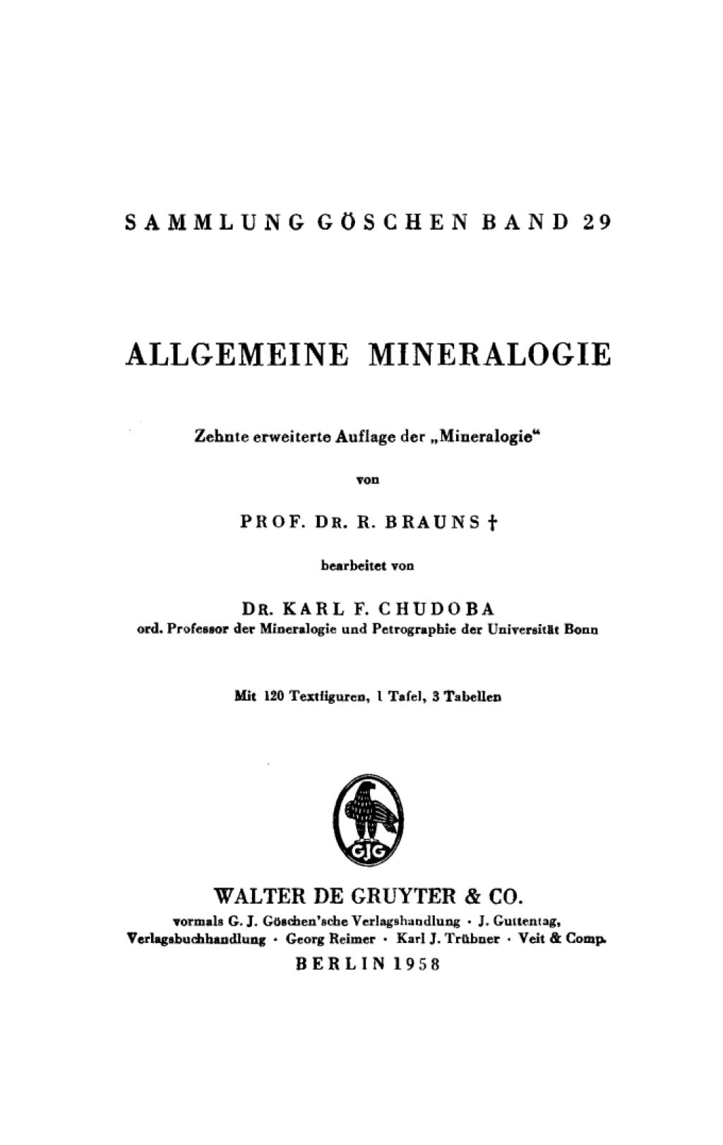 Allgemeine Mineralogie 10th Edition