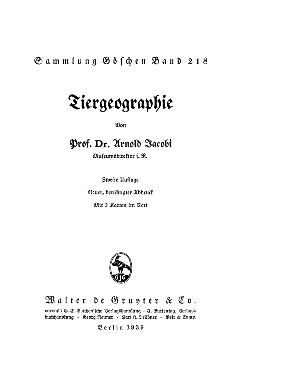Tiergeographie 2nd Edition