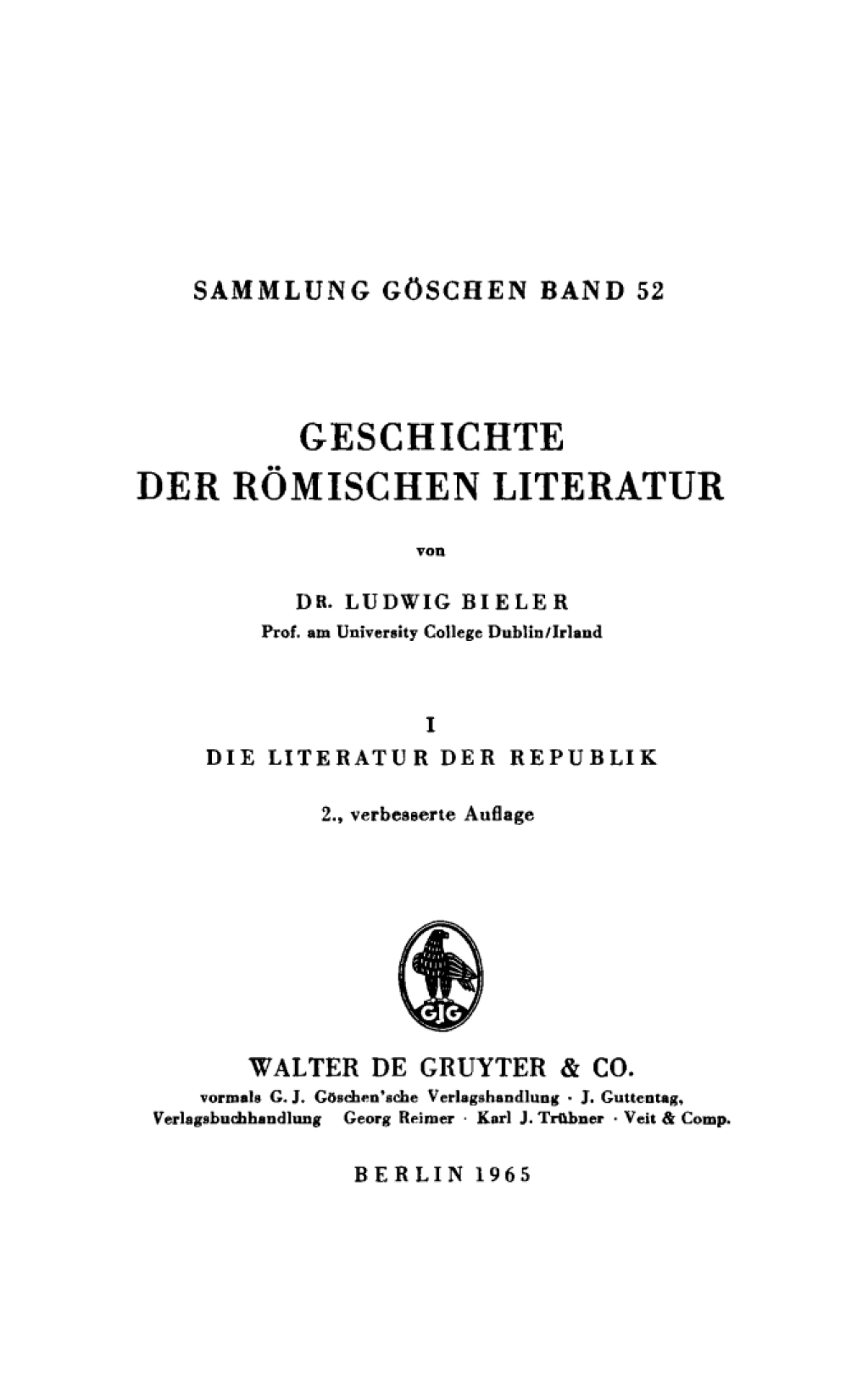 Die Literatur der Republik 2nd Edition