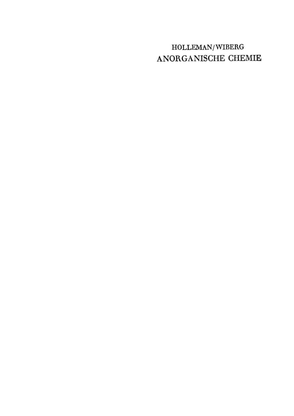 Anorganische Chemie 30th Edition