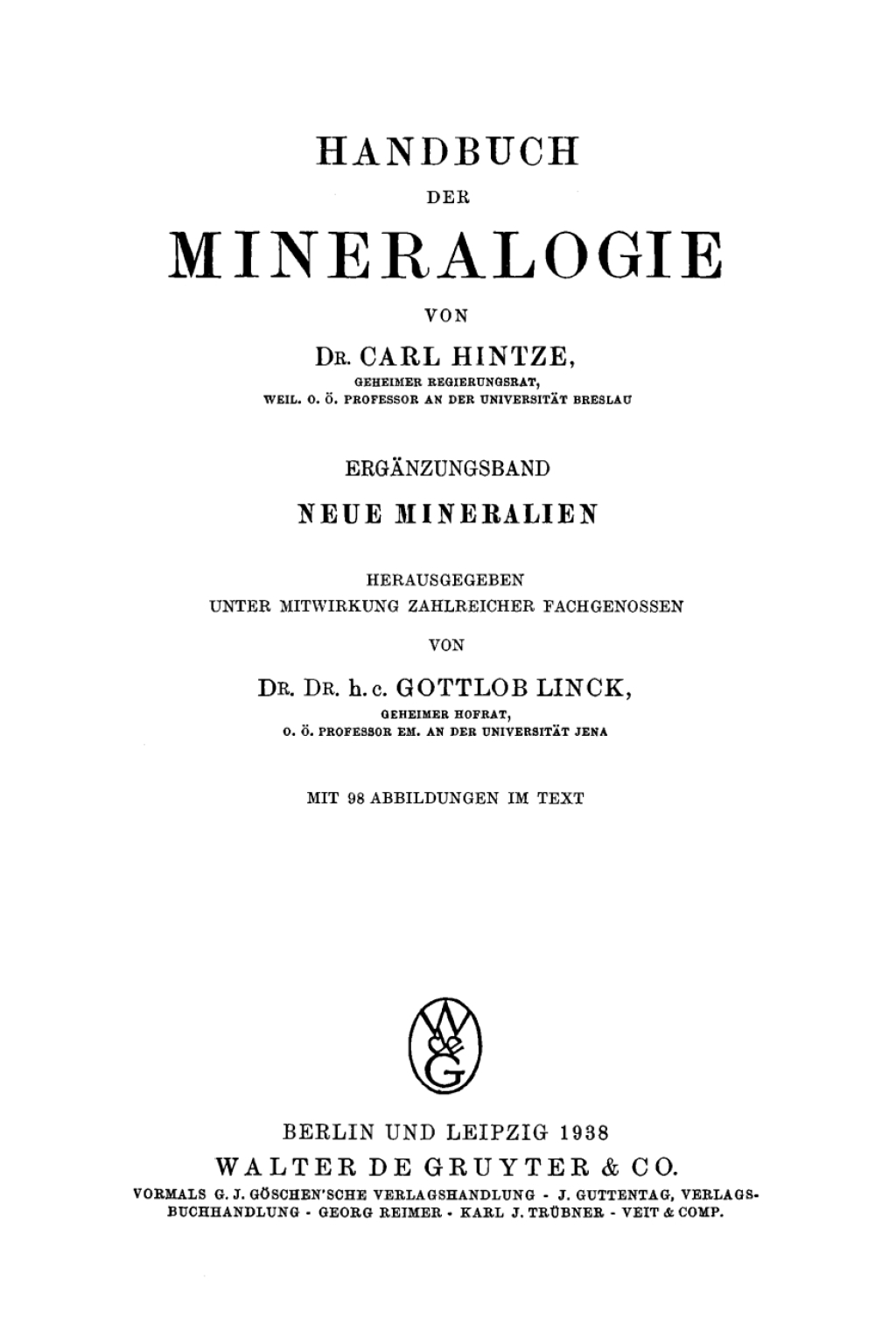 Neue Mineralien 1st Edition