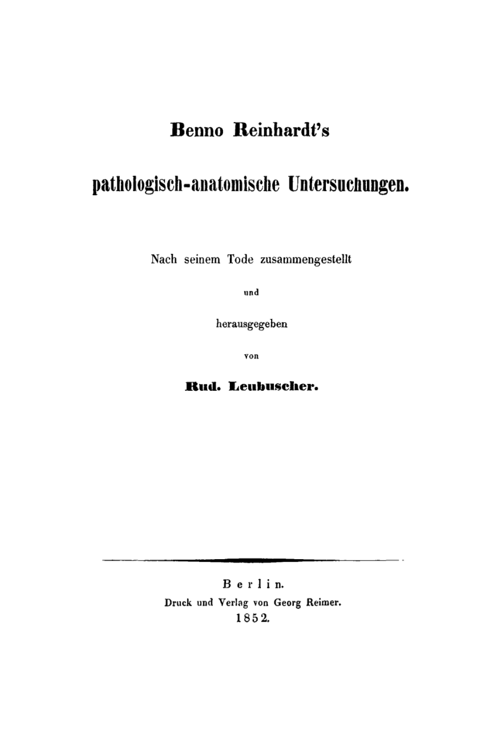 Pathologisch-anatomische Untersuchungen 1st Edition