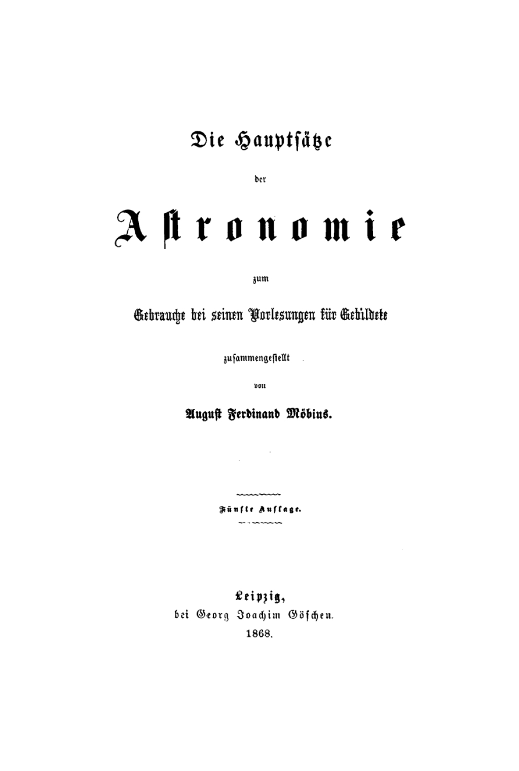 Die HauptsÃƒÂ¤tze der Astronomie 5th Edition