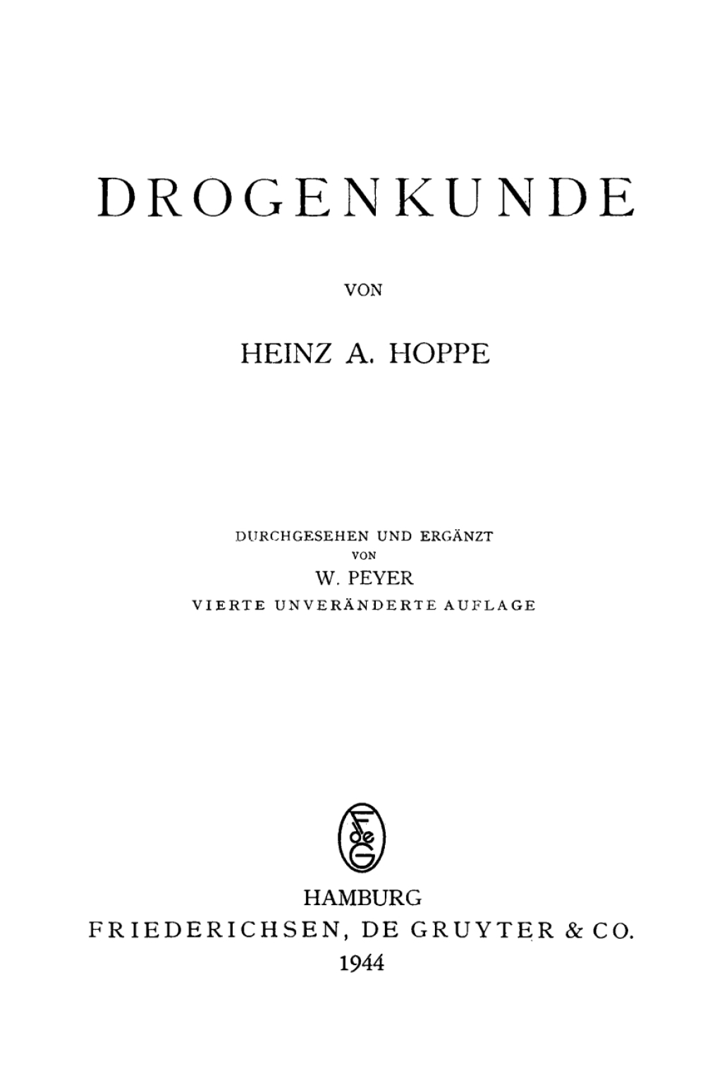 Drogenkunde 4th Edition
