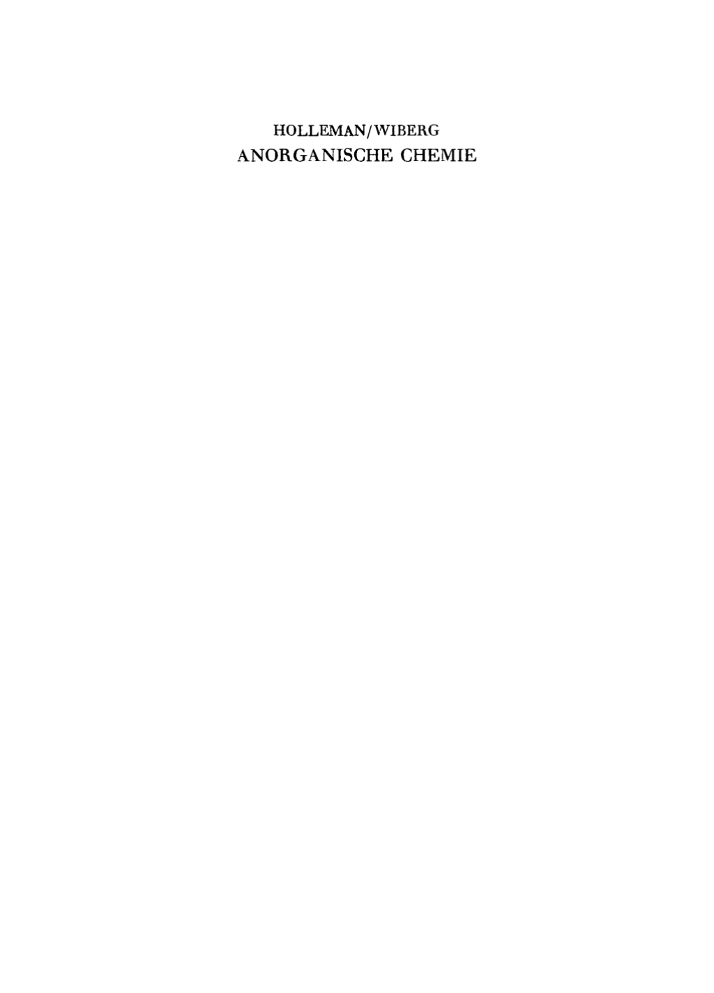 Anorganische Chemie 1st Edition