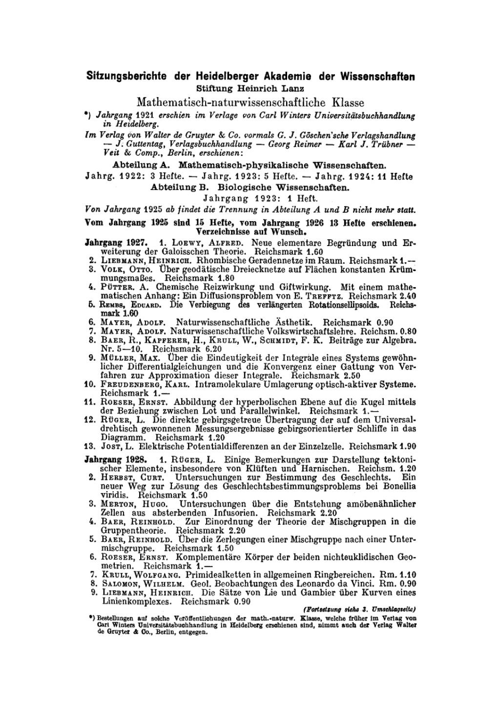 Max Wolf (1863Ã¢â‚¬â€œ1932) Ein Gedenkblatt 1st Edition