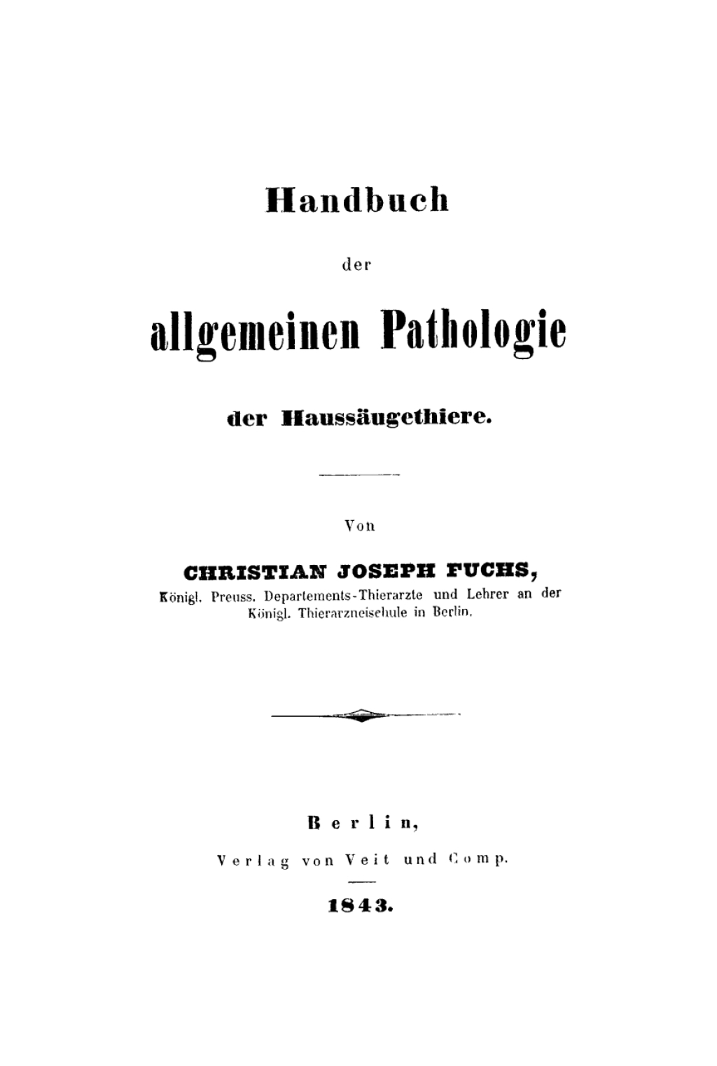 Handbuch der allgemeinen Pathologie der HaussÃƒÂ¤ugethiere 1st Edition