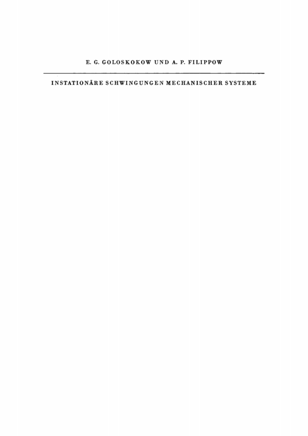 InstationÃƒÂ¤re Schwingungen mechanischer Systeme 1st Edition