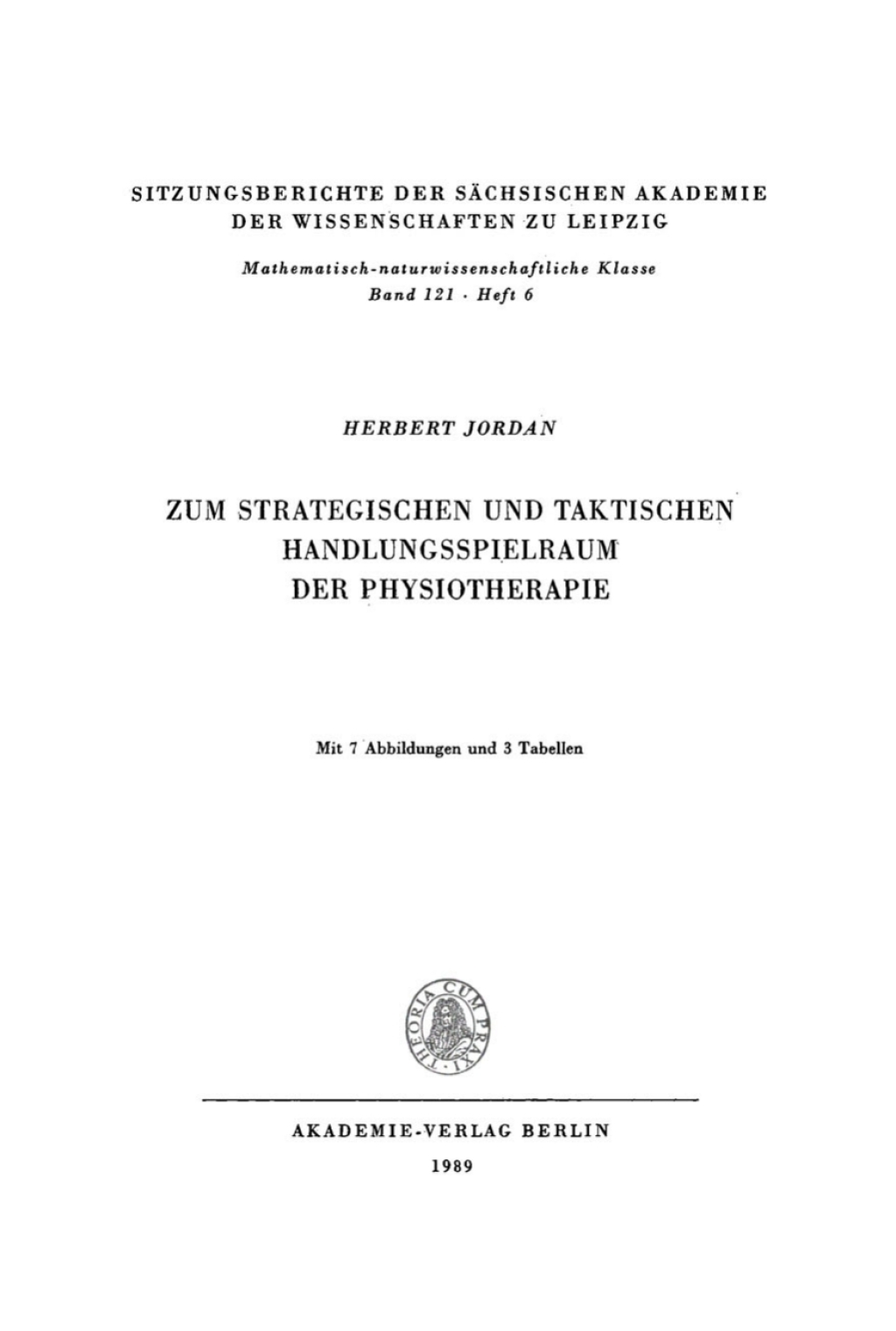 Zum strategischen und taktischen Handlungsspielraum der Physiotherapie 1st Edition