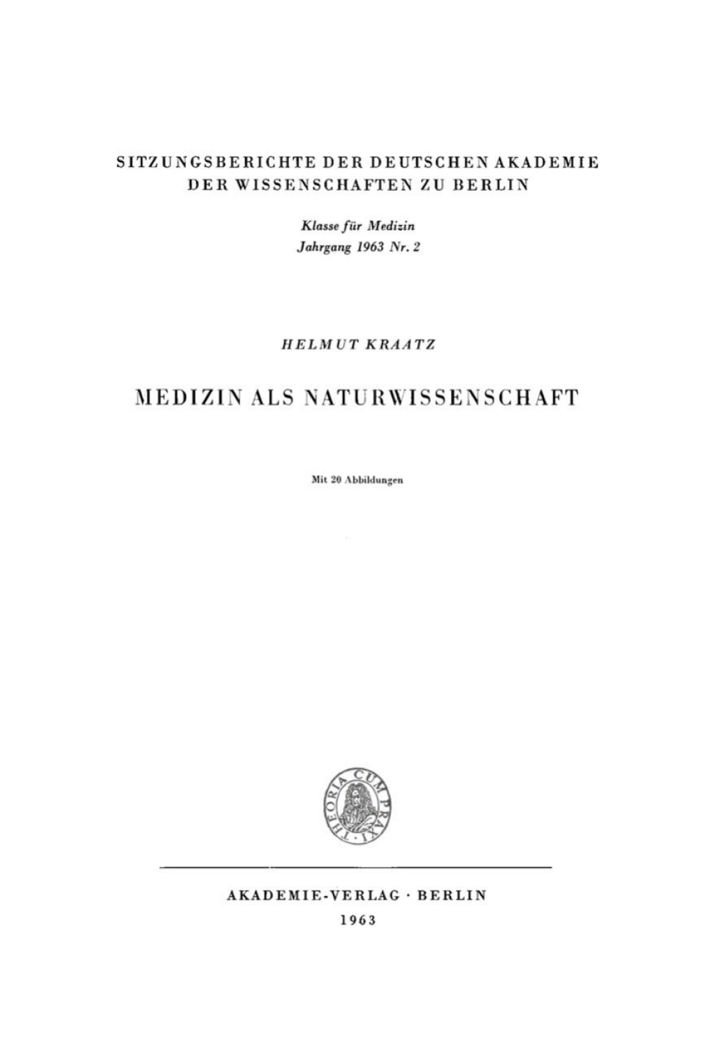 Medizin als Naturwissenschaft 1st Edition