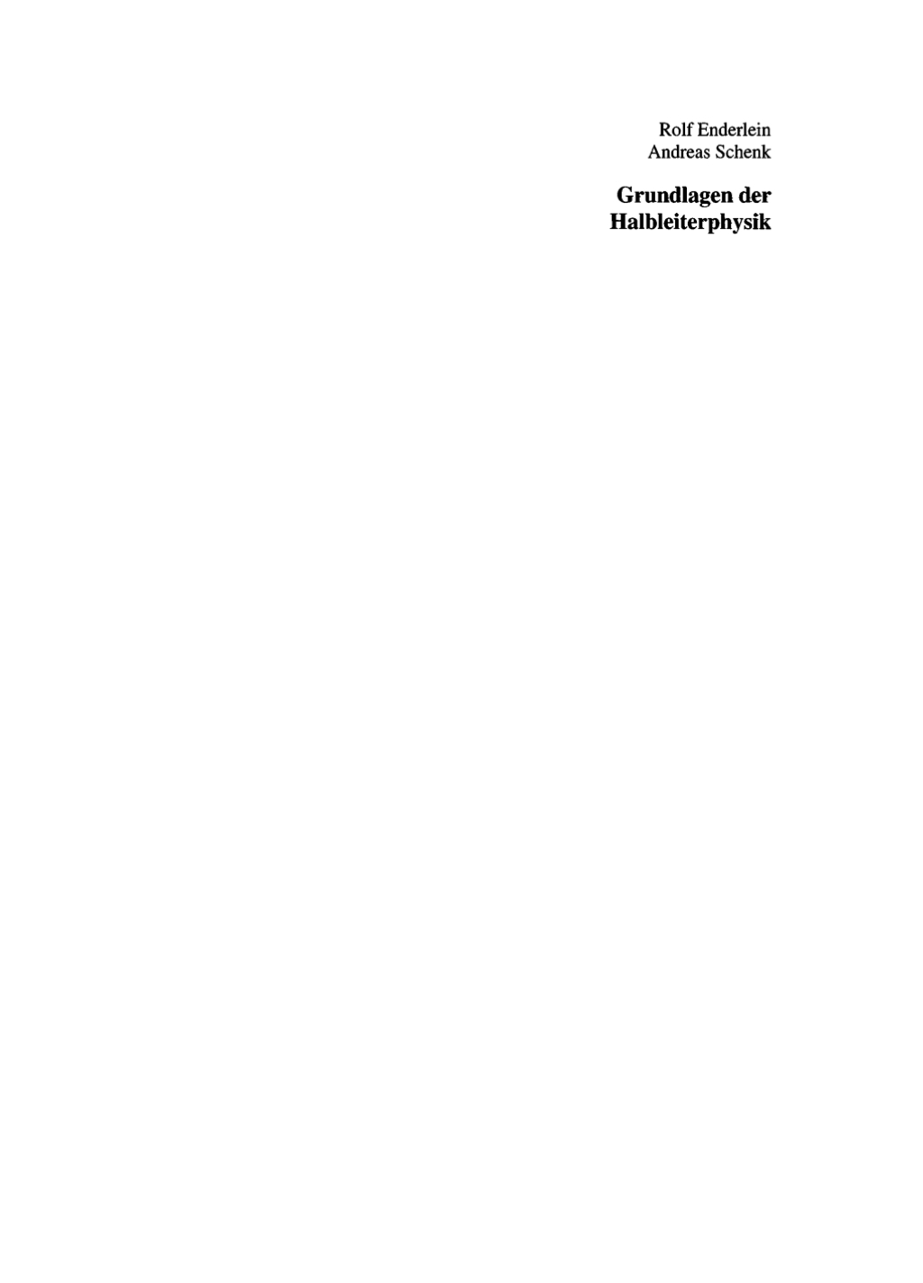 Grundlagen der Halbleiterphysik 1st Edition