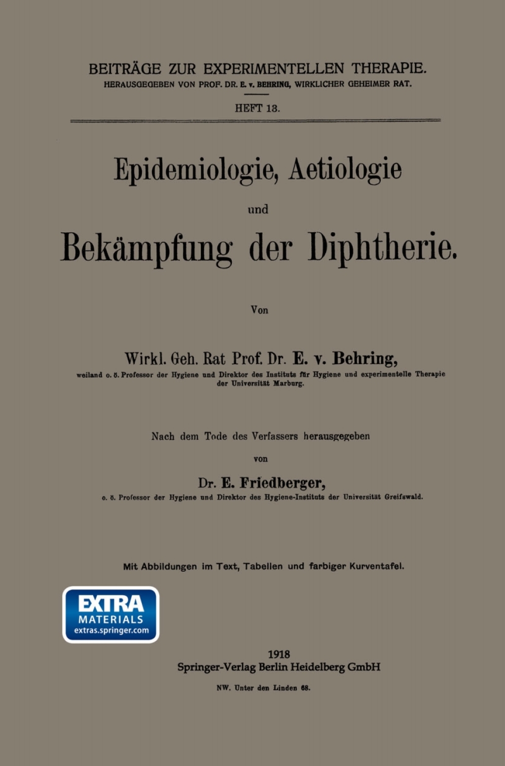 Epidemiologie, Aetiologie und BekÃƒÂ¤mpfung der Diphtherie 