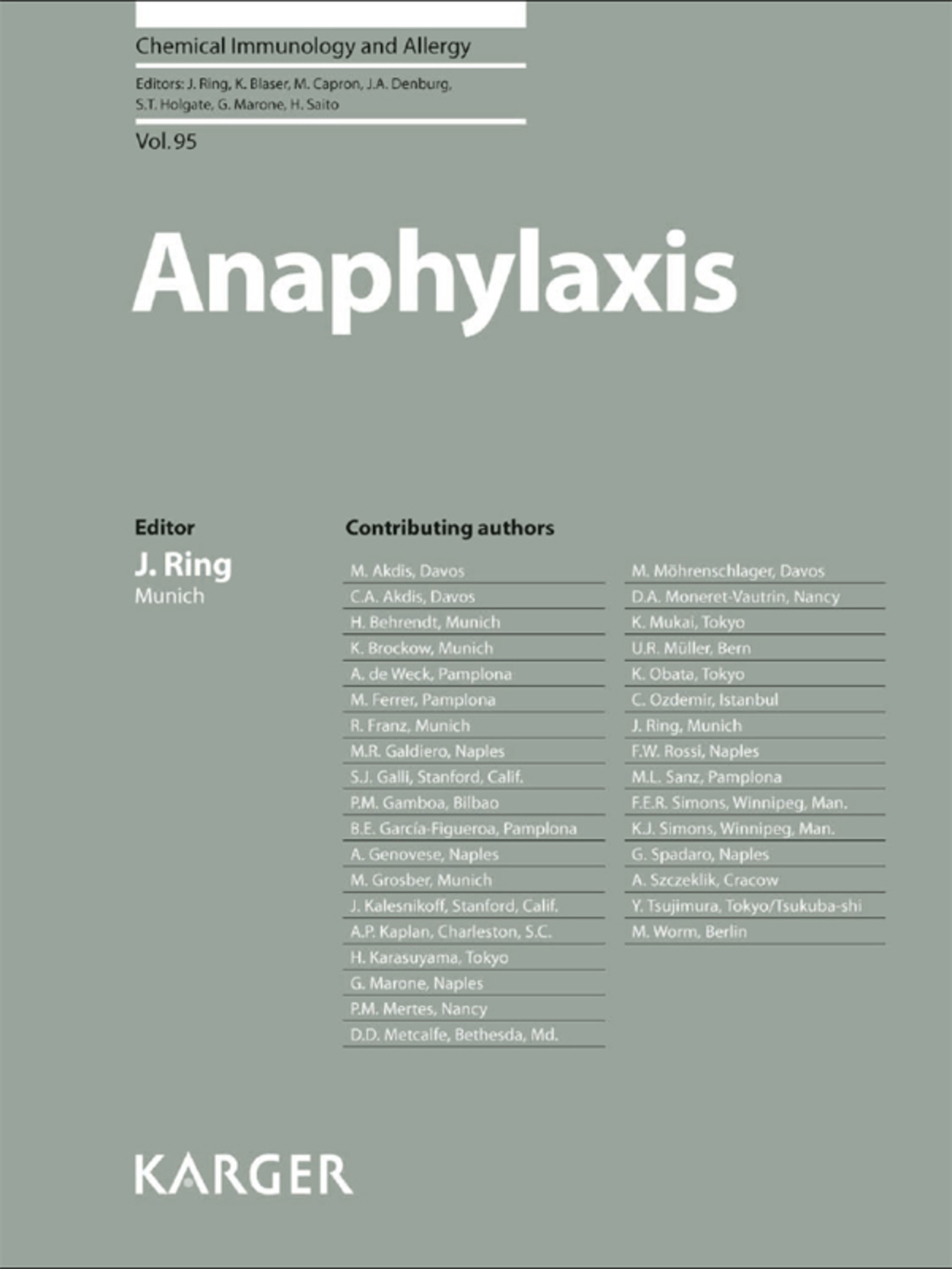 Anaphylaxis 1st Edition