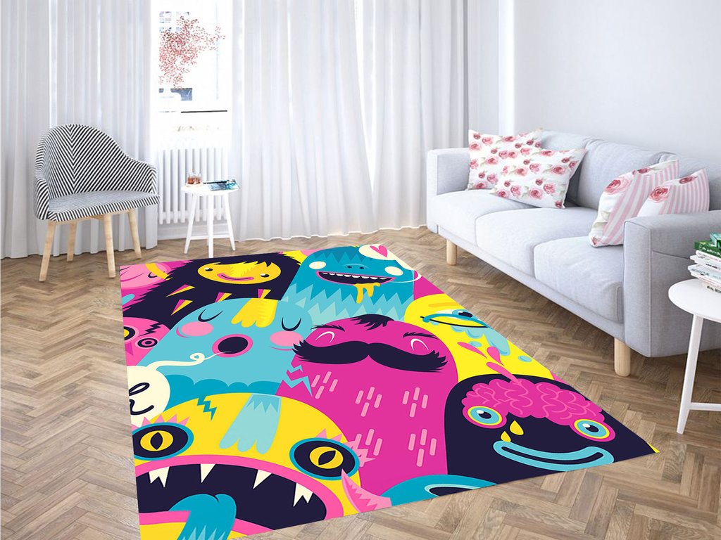 Vector Adventure Time Living Room Modern Carpet Rectangle Rug