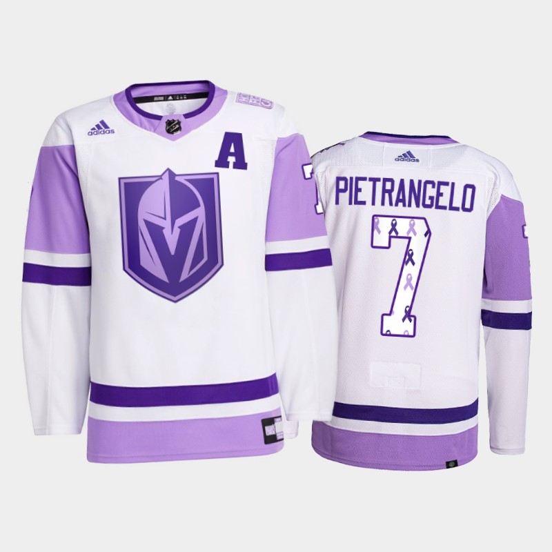 Vegas Golden Knights 2021 FightsCancer Alex Pietrangelo White #7 Primegreen Jersey