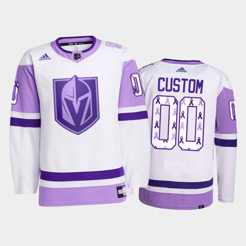 Vegas Golden Knights 2021 FightsCancer Custom White #00 Primegreen Jersey