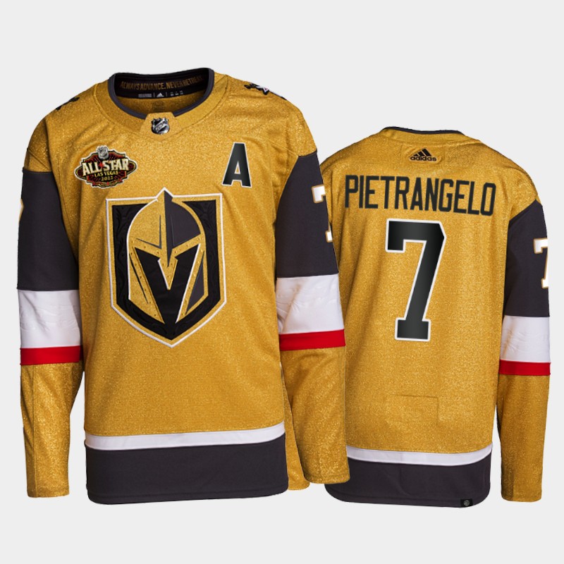 Vegas Golden Knights Alex Pietrangelo 2022 All-Star Jersey Gold Primegreen Uniform