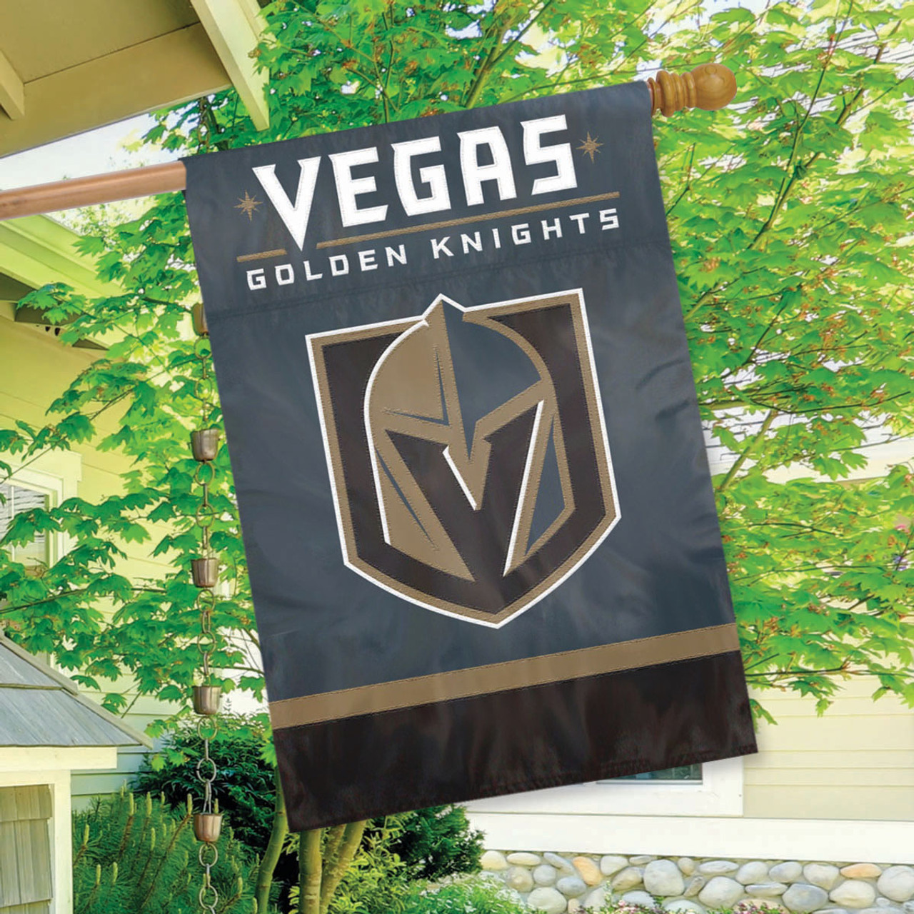 Vegas Golden Knights Applique Embroidered Garden Flag, House Flag