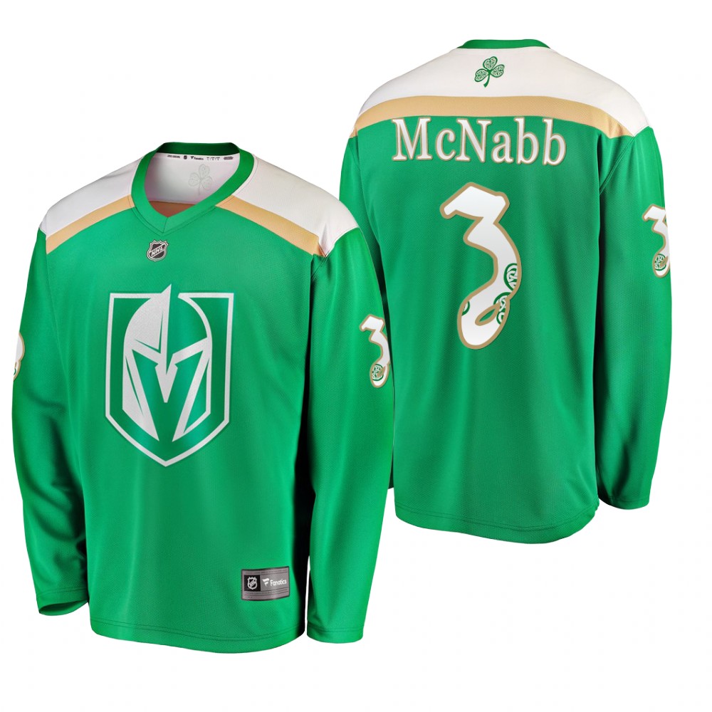 Vegas Golden Knights Brayden McNabb #3 2019 St. Patrick's Day Green Fanatics Branded Jersey