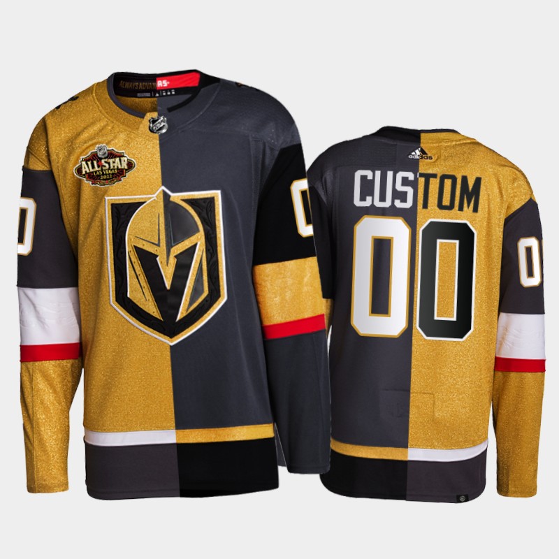 Vegas Golden Knights Custom 2022 All-Star Jersey Gold Black Split Edition Uniform