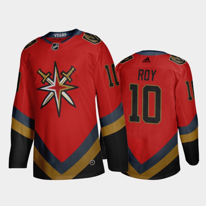 Vegas Golden Knights Nicolas Roy #10 2021 Reverse Retro Red Fourth Jersey