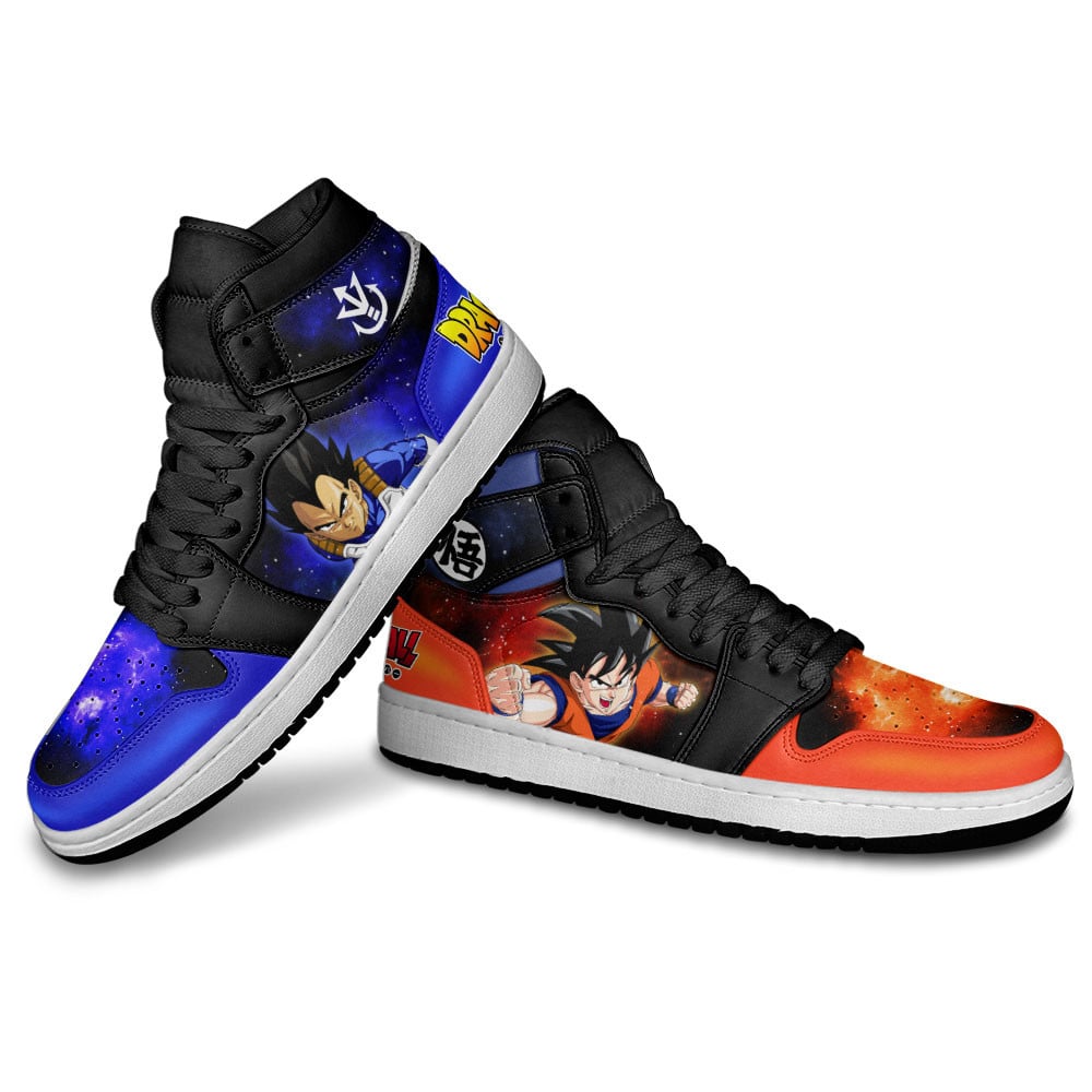 Vegeta and Goku JD1s Sneakers Dragon Ball Anime Shoes Mix Galaxy, Air Jordan Hightop