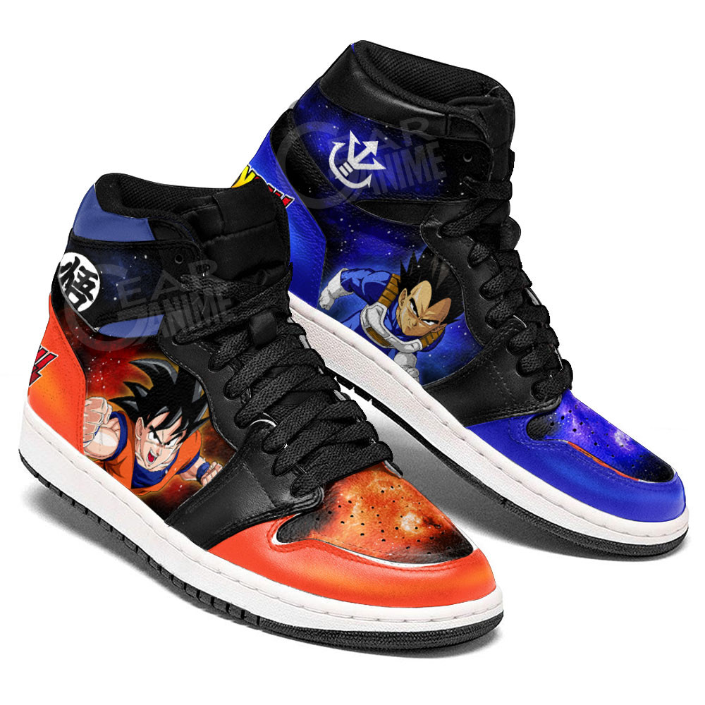 Vegeta and Goku JD1s Sneakers Dragon Ball Anime Shoes Mix Galaxy, Air Jordan Hightop