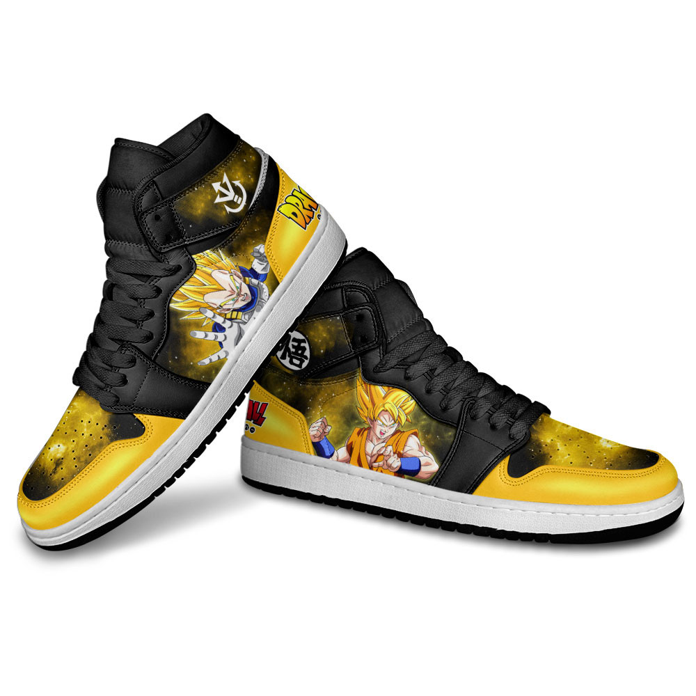 Vegeta and Goku Super Saiyan JD1s Sneakers Dragon Ball Anime Shoes Mix Galaxy, Air Jordan Hightop