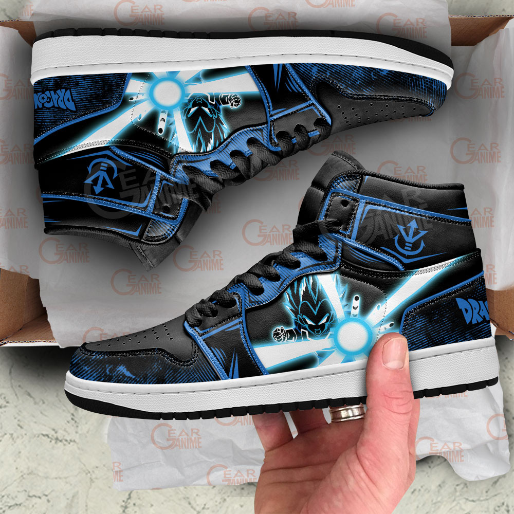 Vegeta Blue JD1s Sneakers Dragon Ball Anime Shoes, Air Jordan Hightop