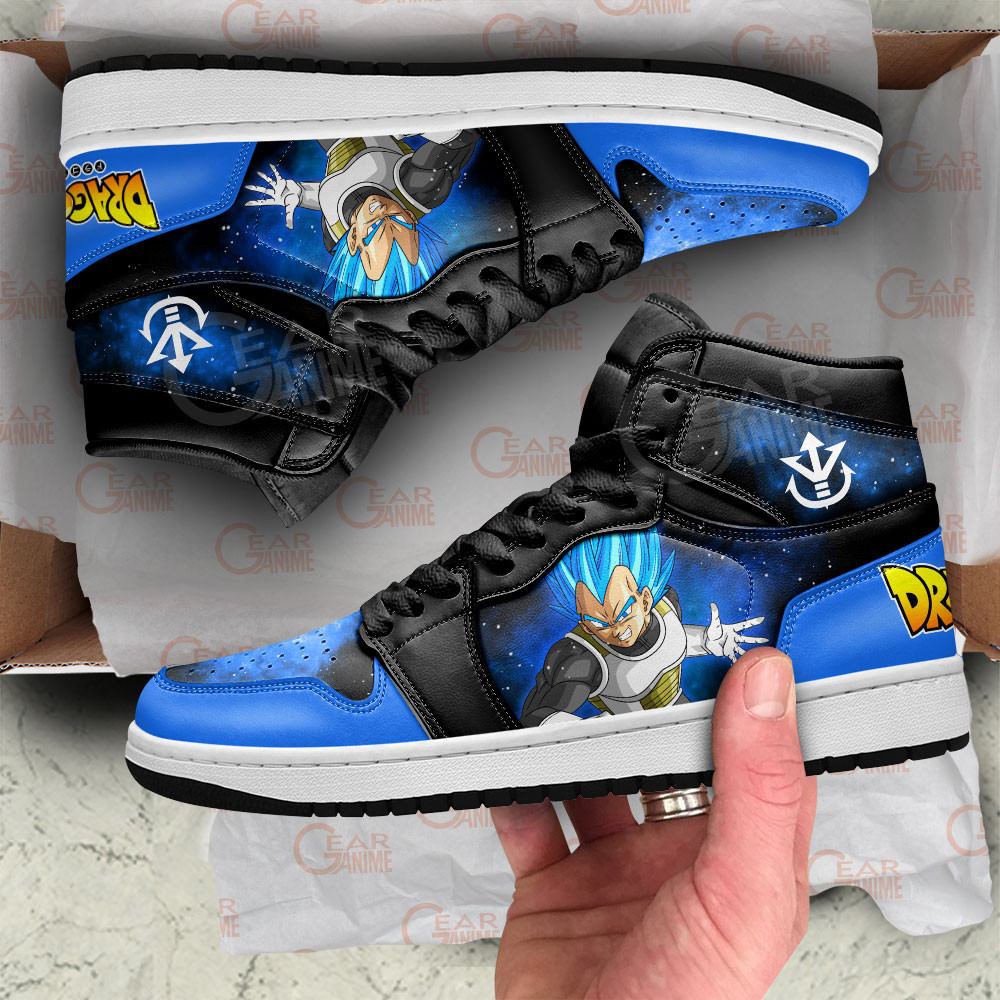 Vegeta Blue JD1s Sneakers Dragon Ball Anime Shoes Mix Galaxy, Air Jordan Hightop