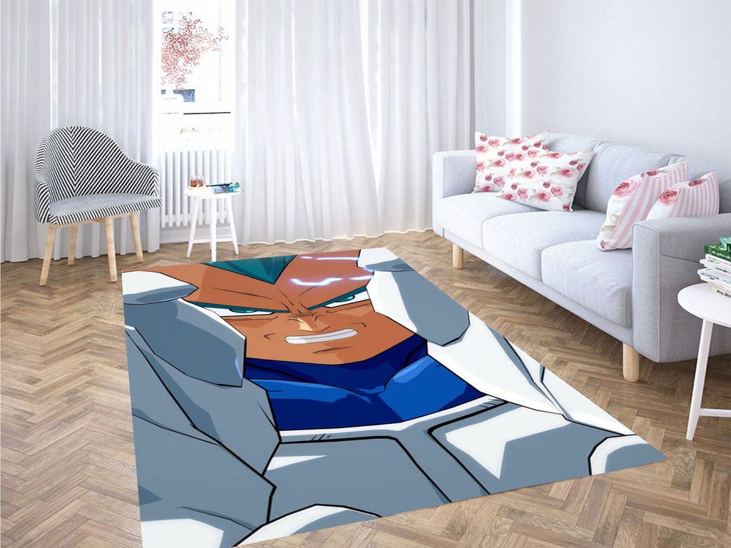 Vegeta Blue Saiyan Face Living Room Modern Carpet Rectangle Rug