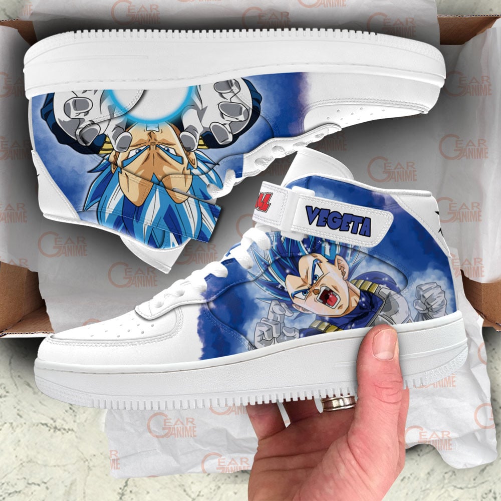 Vegeta Blue Sneakers Air Mid Custom Dragon Ball Anime Shoes