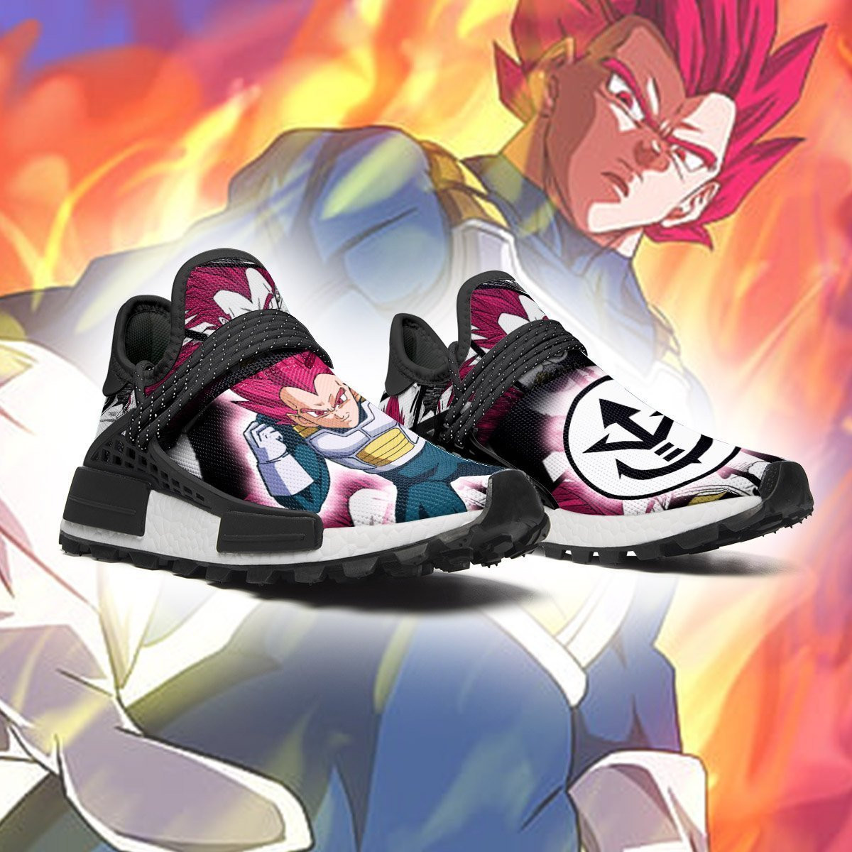 Vegeta God Shoes SSJ Symbol Dragon Ball Anime Sneakers, NMD Shoes