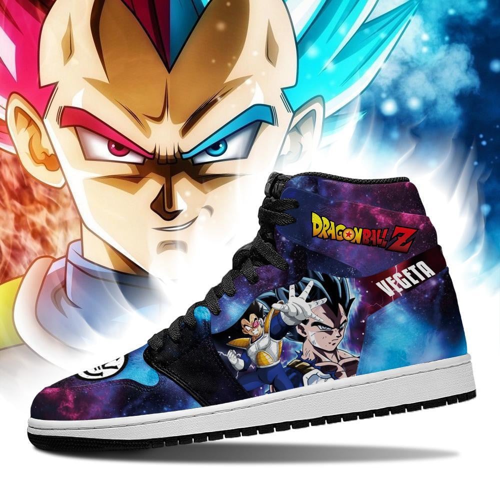 Vegeta JD1s Sneakers Galaxy Dragon Ball Anime Shoes, Air Jordan Hightop