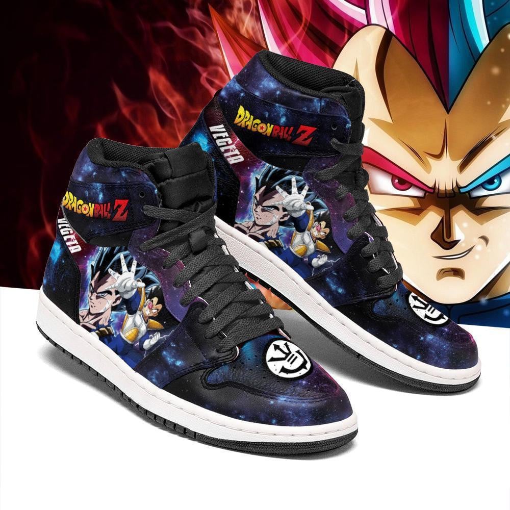 Vegeta JD1s Sneakers Galaxy Dragon Ball Anime Shoes, Air Jordan Hightop
